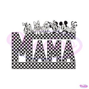 vintage-mama-mickey-mouse-and-friends-checkered-svg