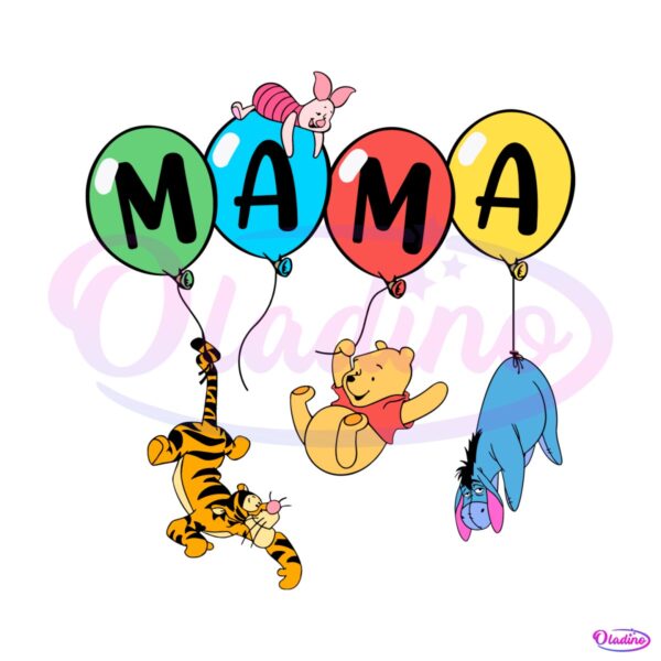 Honey Bear Mama Balloons Winnie The Pooh SVG
