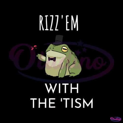 rizz-em-with-the-tism-frog-meme-svg