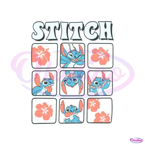 retro-floral-stitch-disney-character-svg