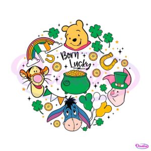 born-lucky-winnie-the-pooh-st-patricks-day-png