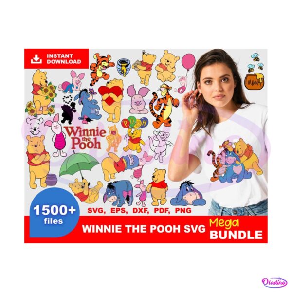 1500 + Winnie The Pooh Bundle SVG