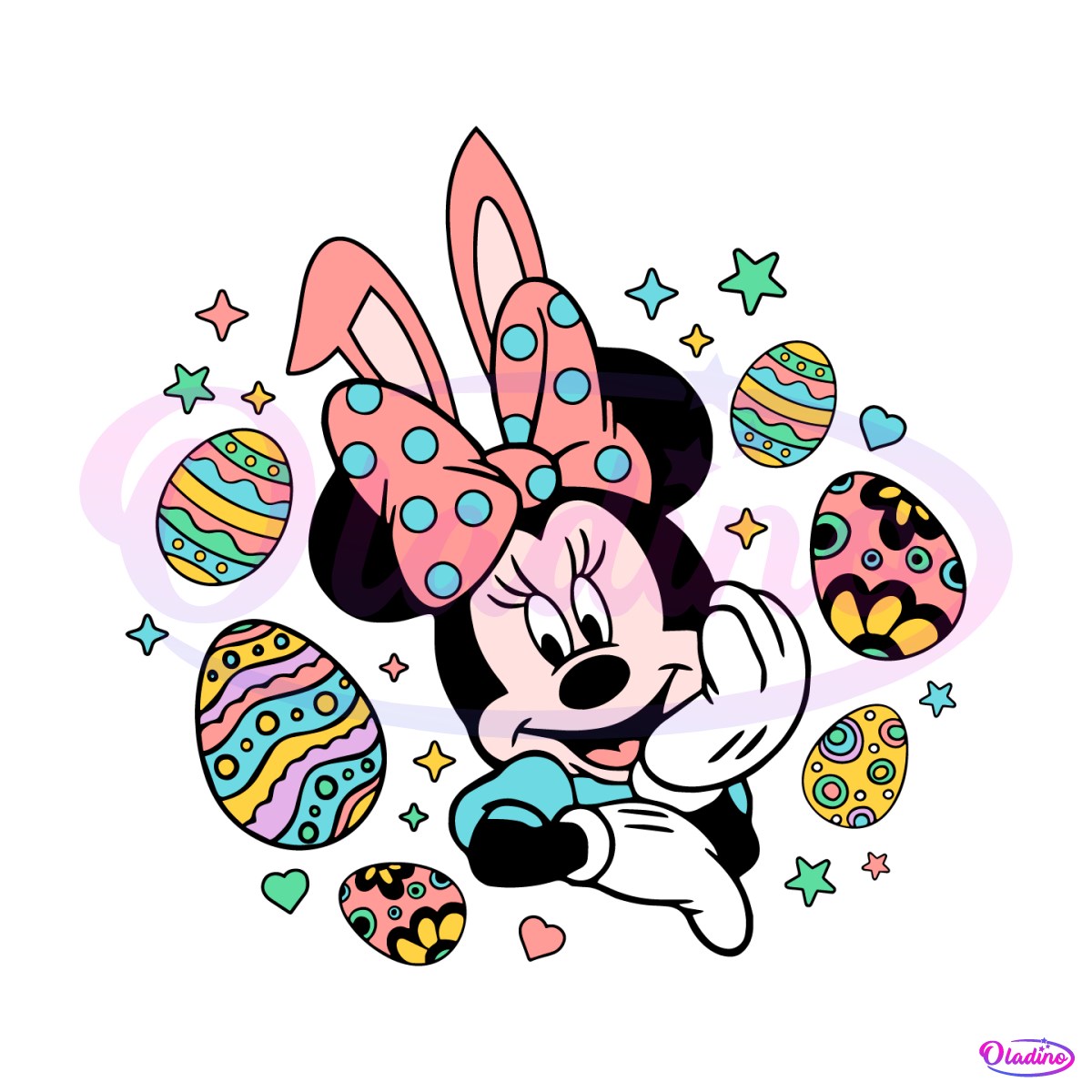 Minnie Easter Eggs Happy Easter Day SVG - All Product SVG