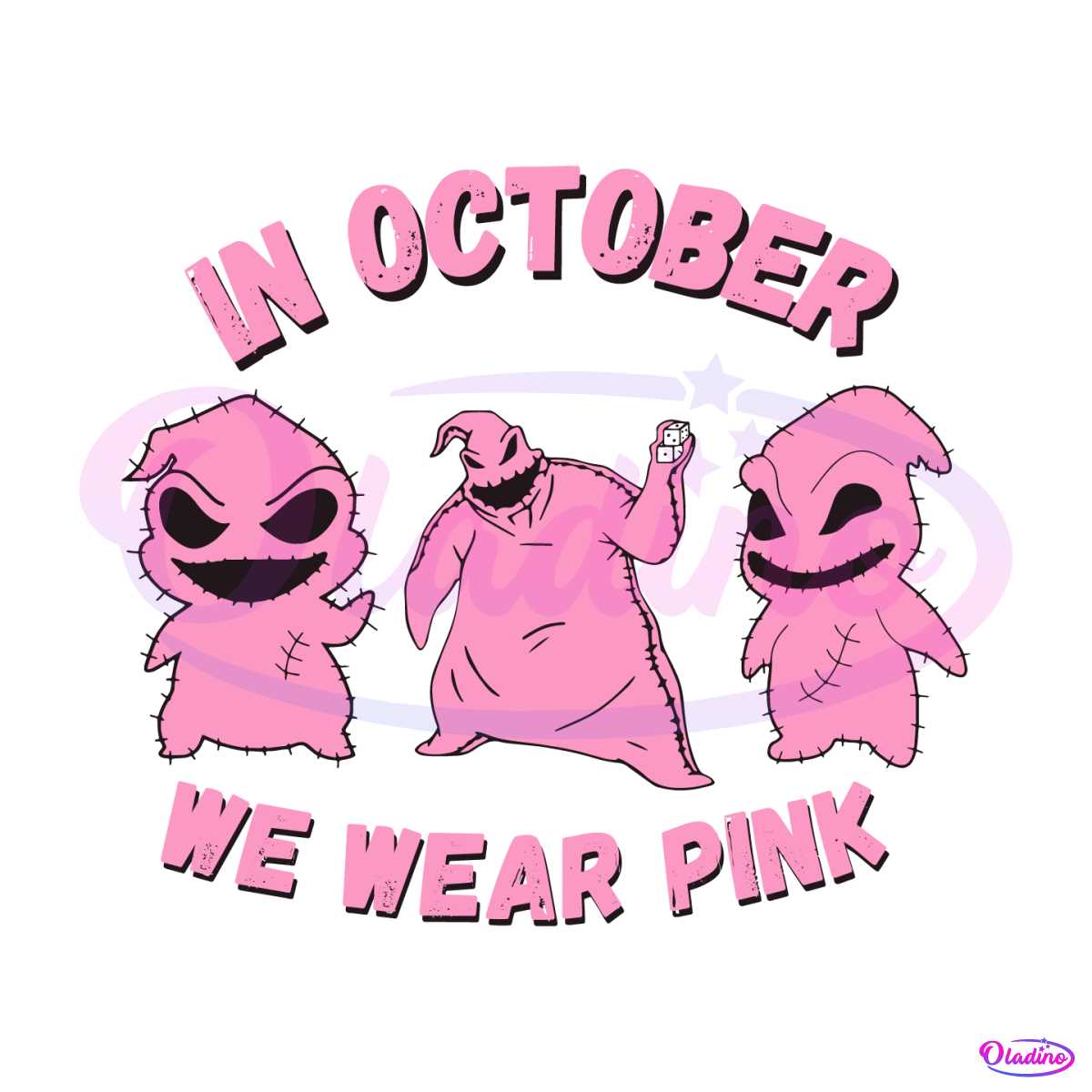 Ooogie Boogie In October We Wear Pink SVG File For Cricut - Breast Cancer SVG