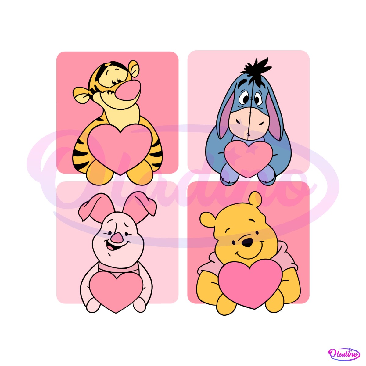 Piglet Valentines Day Pooh Bear And Friends SVG - Valentine's Day SVG
