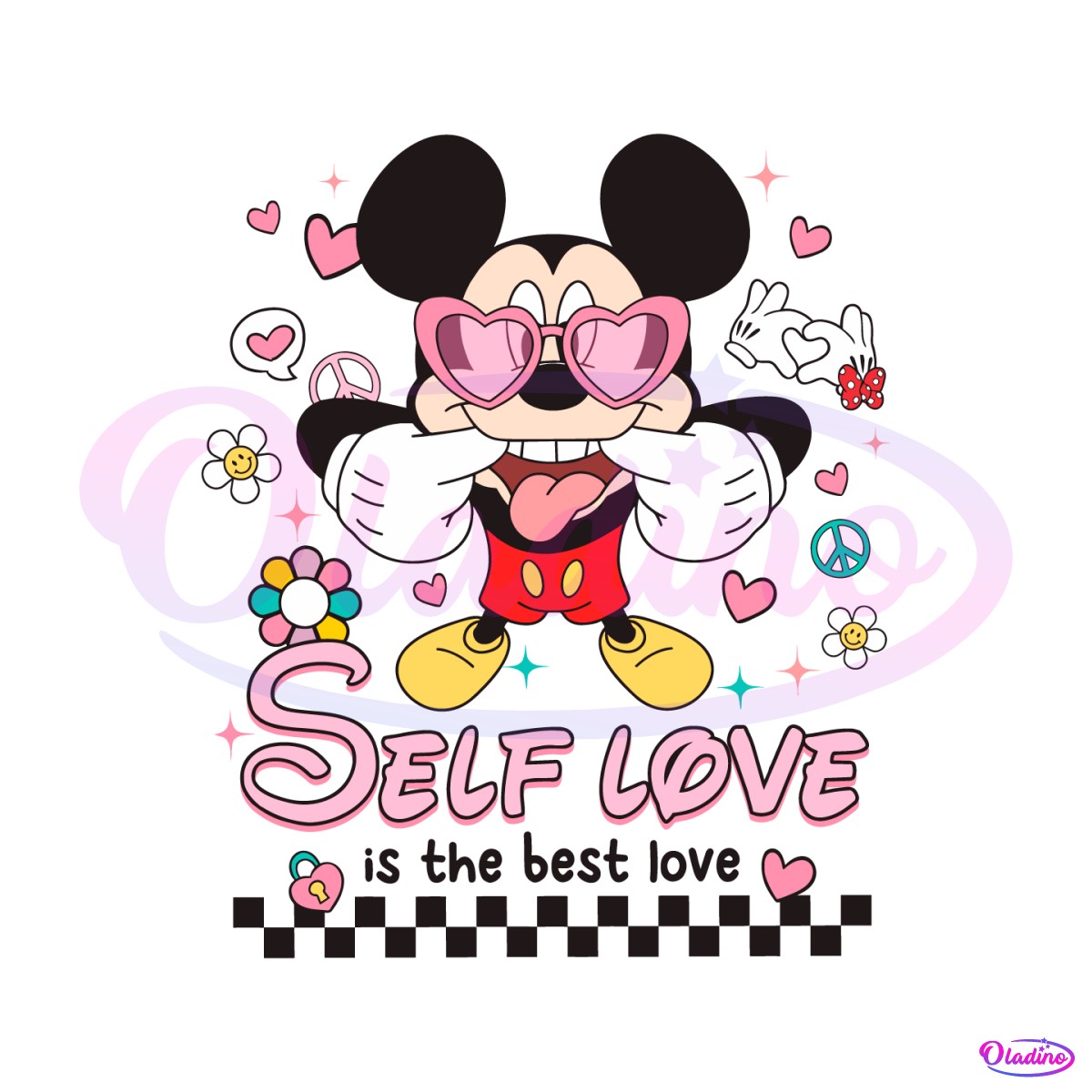 Self Love Is The Best Love Mickey Mouse SVG - School SVG