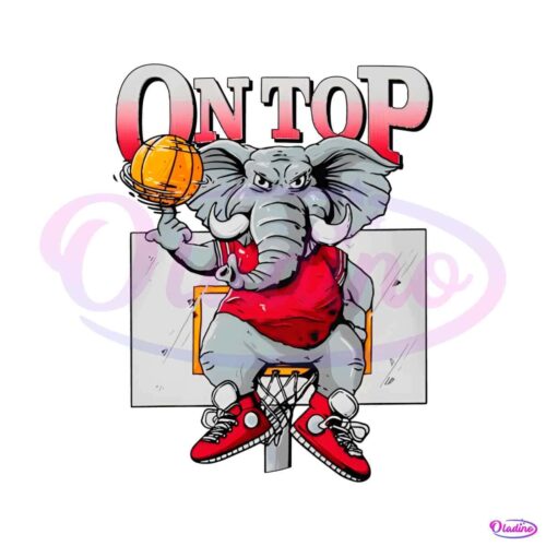 alabama-crimson-tide-on-top-the-elephant-basketball-png