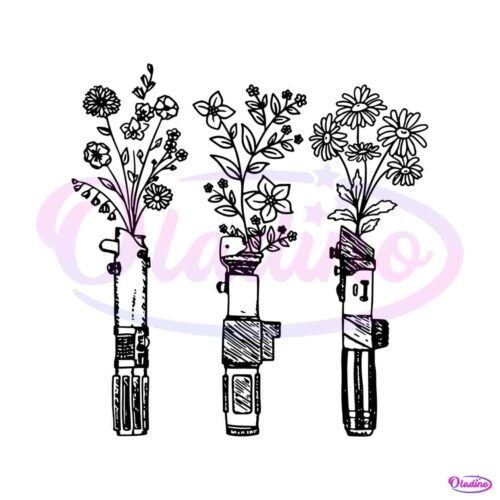 retro-star-wars-floral-lightsaber-svg