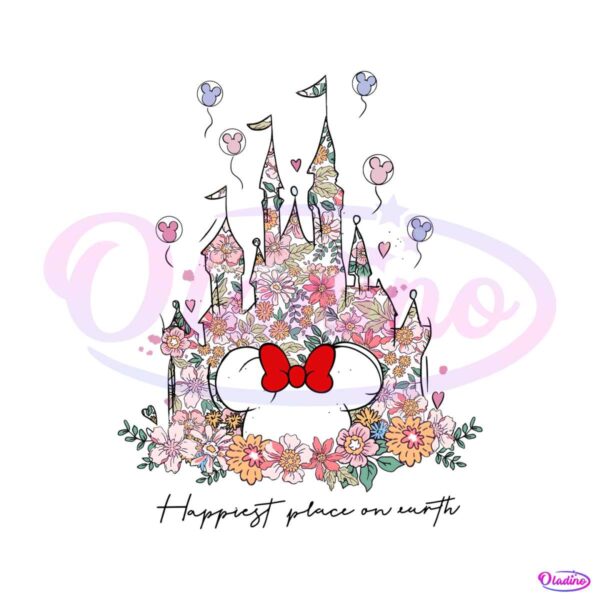Floral Castle Happiest Place on Earth Minnie Mouse PNG
