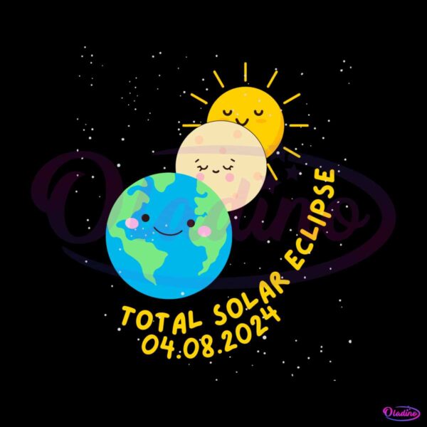 total-solar-eclipse-2024-cute-sun-and-moon-svg
