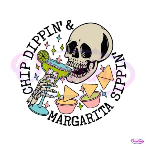 chip-dippin-and-margarita-sippin-skeleton-svg