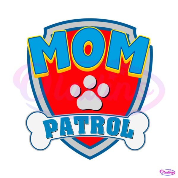 retro-mom-patrol-dog-paw-cartoon-svg
