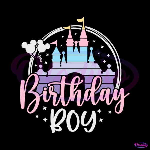 Retro Disney Birthday Boy Castle SVG