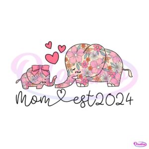 groovy-mom-est-2024-floral-elephant-png