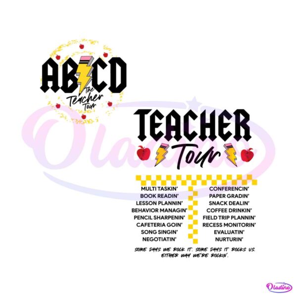 Retro ABCD The Teacher Tour SVG