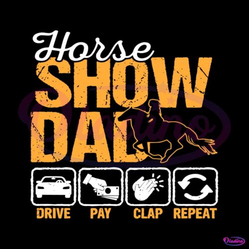 horse-show-dad-drive-pay-clap-repeat-svg