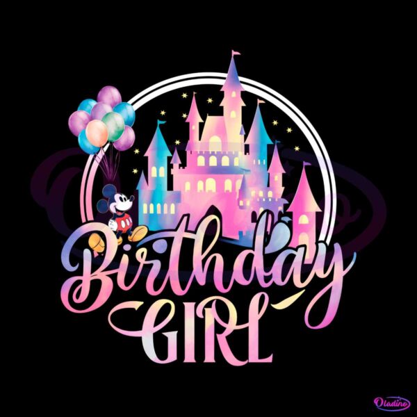 Mickey Birthday Girl Disney Castle PNG