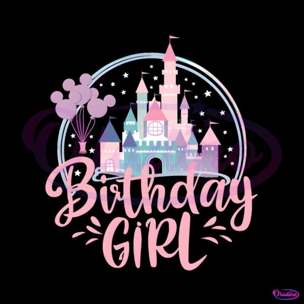 Retro Birthday Girl Disney Balloons PNG