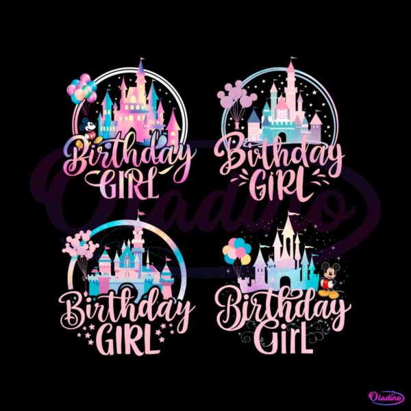 Birthday Girl Disney Castle PNG Bundle