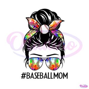 groovy-baseball-mom-messy-bun-png