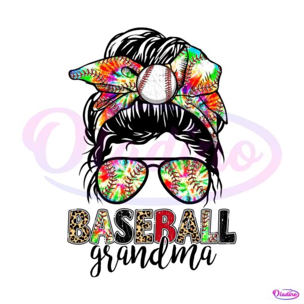 baseball-grandma-messy-bun-png
