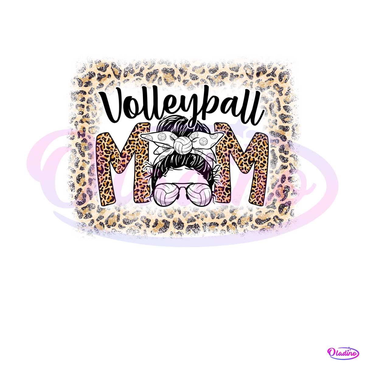 leopard-volleyball-mom-sports-mama-png
