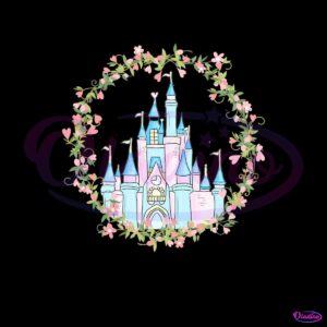 retro-disney-magical-castle-wreath-png