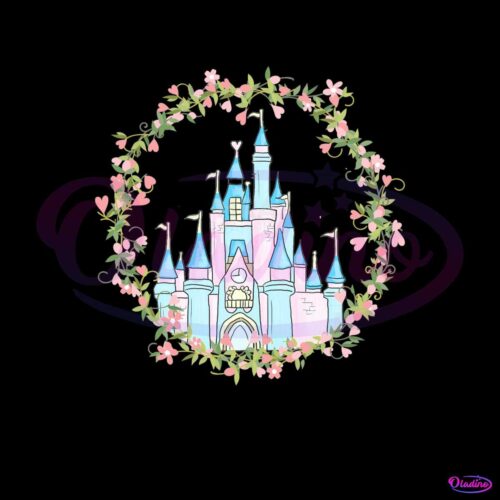 retro-disney-magical-castle-wreath-png