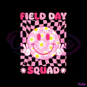 checkered-field-day-squad-floral-face-svg