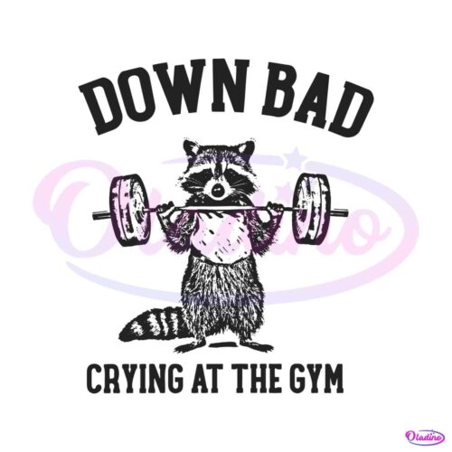 down-bad-crying-at-the-gym-racoon-meme-svg