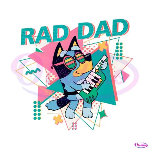 bluey-bandit-rad-dad-guitar-png