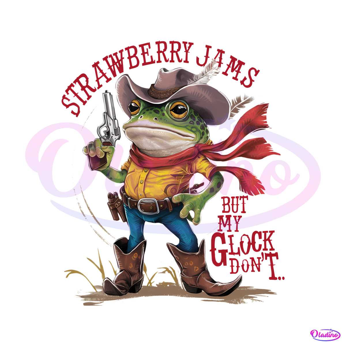 strawberry-jams-but-my-glock-dont-cowboy-frog-png