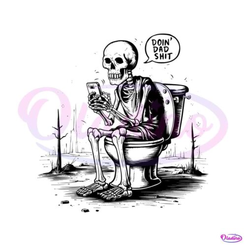 doing-dad-shit-skeleton-mobile-phone-svg