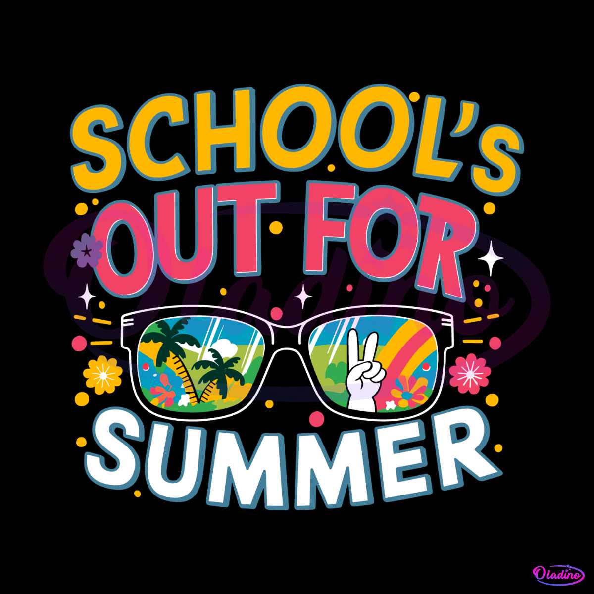 Schools Out For Summer Glasses SVG