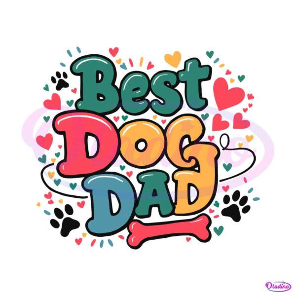 groovy-best-dog-dad-hearts-bone-svg