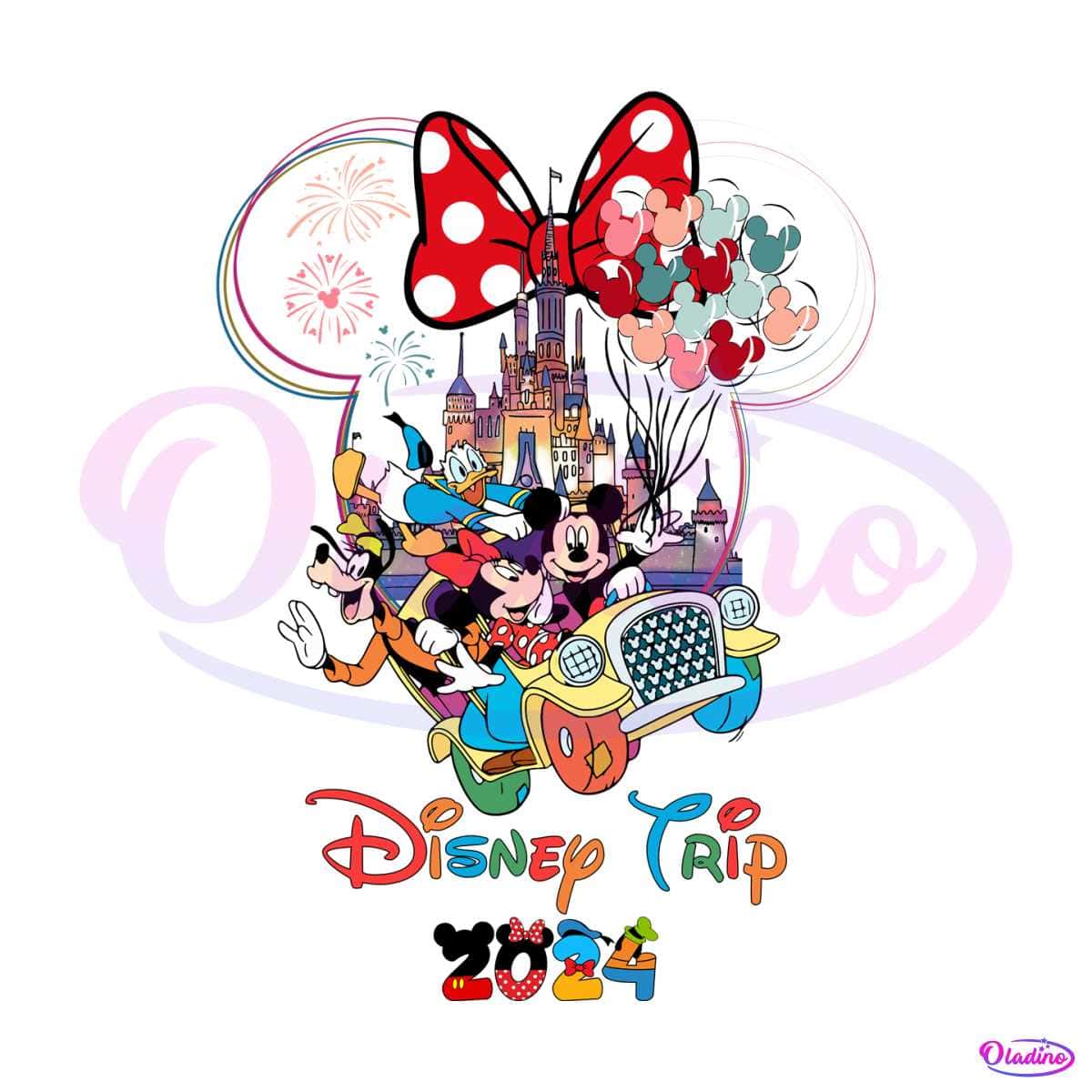 Disney Trip 2024 Mickey Friends Minnie Head PNG