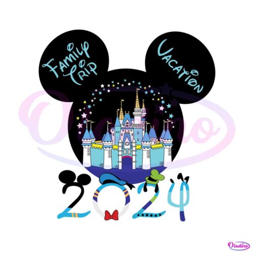 family-trip-vacation-2024-disney-castle-png