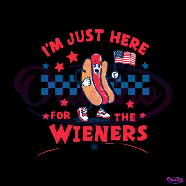 checkered-im-just-here-for-the-wieners-svg