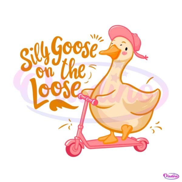 pink-hat-funny-goose-on-the-loose-svg