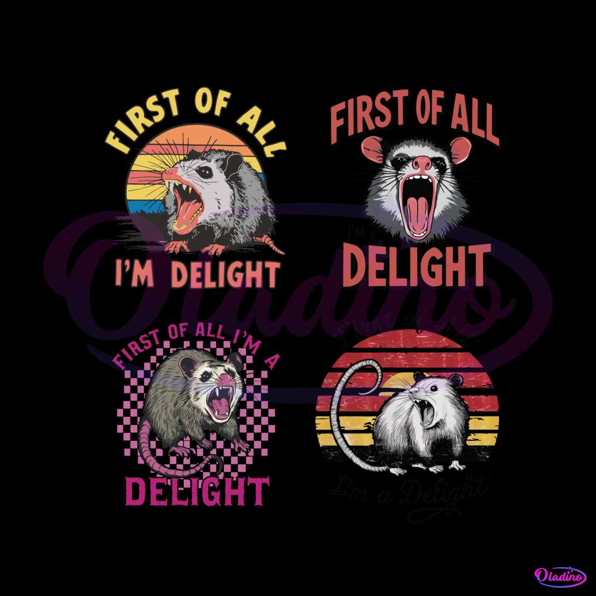 First Of All Im A Delight Possum Meme SVG PNG Bundle