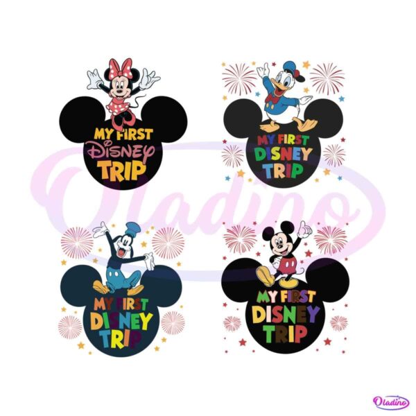 my-first-disney-trip-cartoon-characters-svg-bundle