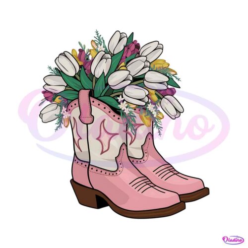 vintage-cowboy-tulips-flowers-svg