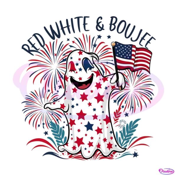 red-white-and-boujee-fourth-of-july-ghost-svg