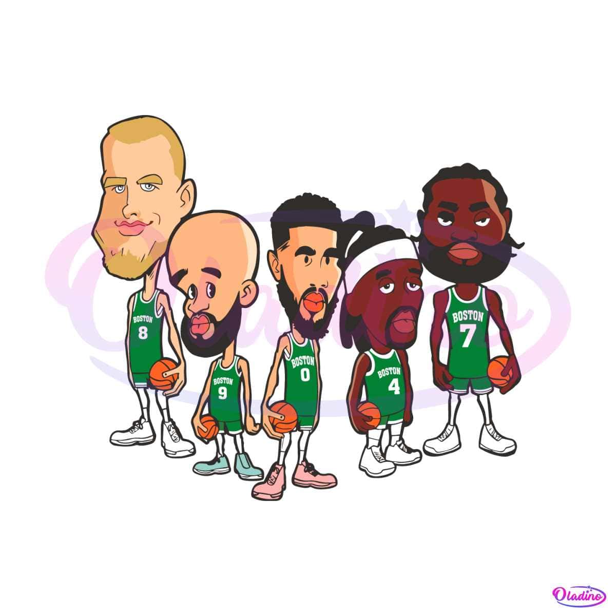 Caricature Boston Celtics Player NBA Basketball SVG