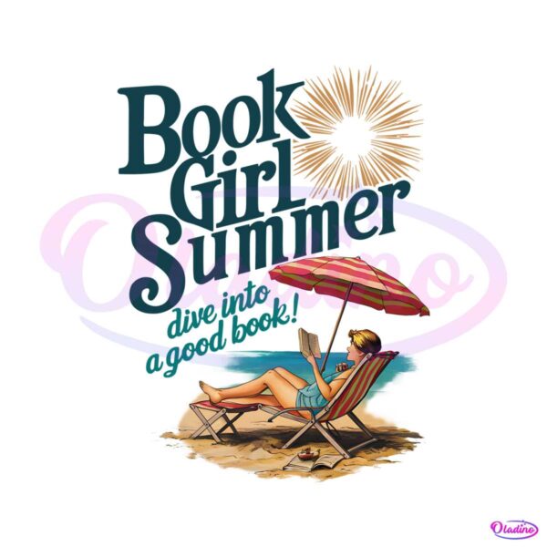 book-girl-summer-dive-into-a-good-book-png