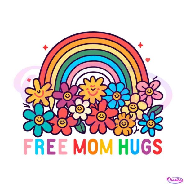 free-mom-hugs-loral-rainbow-svg