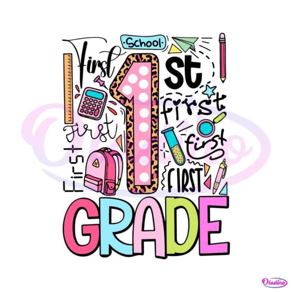 first-grade-back-to-school-doodle-svg