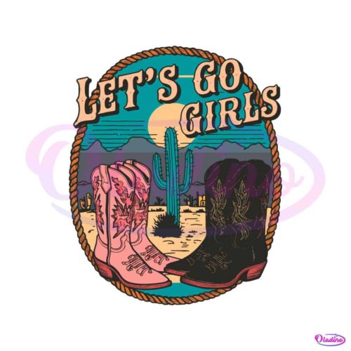 western-music-lets-go-girls-boots-svg