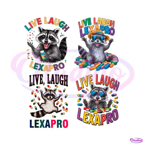 live-laugh-lexapro-raccoon-meme-svg-png-bundle