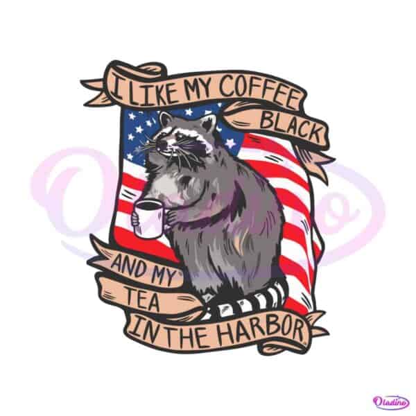 raccoon-i-like-my-coffee-black-and-my-tea-in-the-harbor-svg
